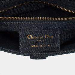 Pre Owned Dior Blue Denim Tie Dye Saddle Bag