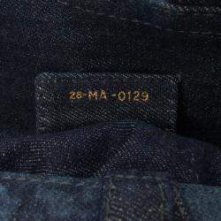 Pre Owned Dior Blue Denim Tie Dye Saddle Bag