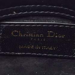 Pre Owned Dior Black Cannage Leather Micro Lady Dior Tote