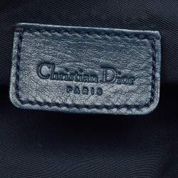 Pre Owned Dior Navy Blue Diorissimo Canvas Vintage Trotter Saddle Bag