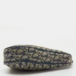 Pre Owned Dior Navy Blue Diorissimo Canvas Vintage Trotter Saddle Bag