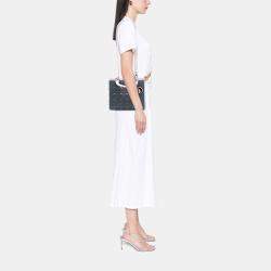 Pre Owned Dior Grey Pink Medium Tricolor Lambskin Cannage Lady Dior
