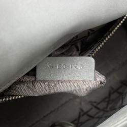 Pre Owned Dior Silver Mini Iridescent Lambskin Cannage Lady Dior