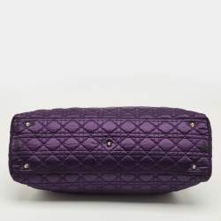 Pre Owned Dior Purple Cannage Nylon and Leather Charming Lock Bag