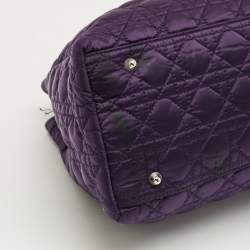 Pre Owned Dior Purple Cannage Nylon and Leather Charming Lock Bag