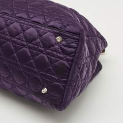 Pre Owned Dior Purple Cannage Nylon and Leather Charming Lock Bag