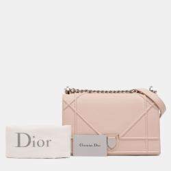 Pre Owned Dior Pink Medium Grained Calfskin Diorama Flap