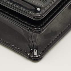 Pre Owned Dior Black Microcannage Patent Leather Diorama Wallet on Chain