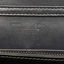 Pre Owned Dior Black Microcannage Patent Leather Diorama Wallet on Chain