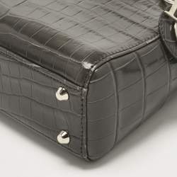 Pre Owned Dior Dark Grey Alligator Mini Lady Dior Tote