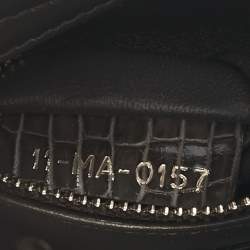 Pre Owned Dior Dark Grey Alligator Mini Lady Dior Tote