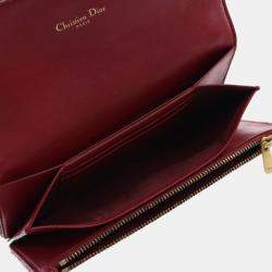 Pre Owned Dior Red Lambskin Cannage DiorAddict Wristlet Clutch