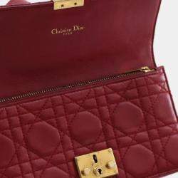 Pre Owned Dior Red Lambskin Cannage DiorAddict Wristlet Clutch