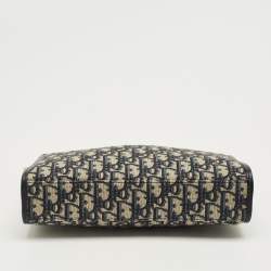 Pre Owned Dior Blue Oblique Jacquard Canvas 30 Montaigne Pouch