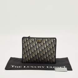 Pre Owned Dior Blue Oblique Jacquard Canvas 30 Montaigne Pouch