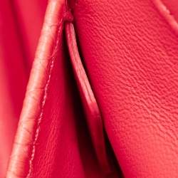 Pre Owned Dior Coral Orange Python Lady Dior Croisiere Chain Clutch