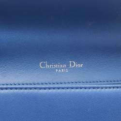 Pre Owned Dior Light Blue Cannage Leather Small Diorama Flap Bag