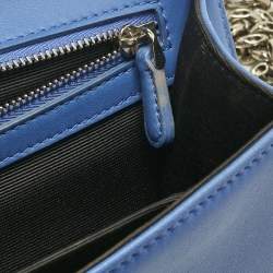 Pre Owned Dior Light Blue Cannage Leather Small Diorama Flap Bag