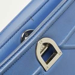 Pre Owned Dior Light Blue Cannage Leather Small Diorama Flap Bag