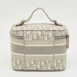 Pre Owned Dior Grey Oblique Canvas Diortravel Vanity Case