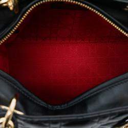 Pre Owned Dior Black Medium Lambskin Cannage Lady Dior