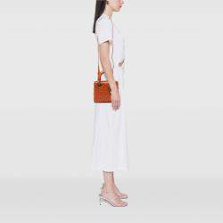 Pre Owned Dior Orange Small Lambskin Cannage MyABCDior Lady Dior
