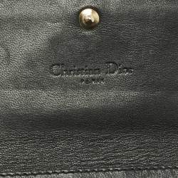 Pre Owned Dior Black Cannage Patent Leather Lady Dior Continental Wallet
