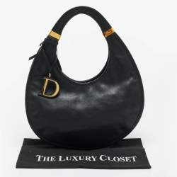 Pre Owned Dior Black Leather Diorita Hobo