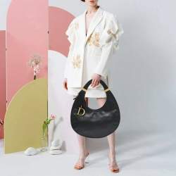 Pre Owned Dior Black Leather Diorita Hobo