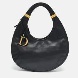 Pre Owned Dior Black Leather Diorita Hobo