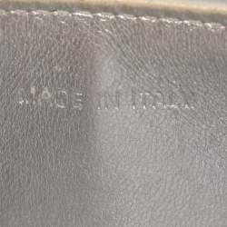Pre Owned Dior Metallic Silver Leather Medium Diorever Bag