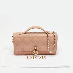 Pre Owned Dior Rose des Vents Cannage Leather Mini My Dior Top Handle Bag