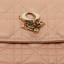 Pre Owned Dior Rose des Vents Cannage Leather Mini My Dior Top Handle Bag