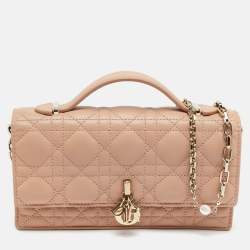 Pre Owned Dior Rose des Vents Cannage Leather Mini My Dior Top Handle Bag
