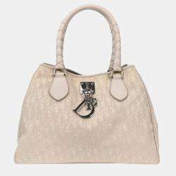 Pre Owned Christian Dior White Lovely Trotter Tote Bag