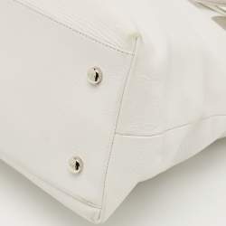 Pre Owned Dior White Leather Medium Granville Tote