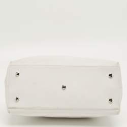 Pre Owned Dior White Leather Medium Granville Tote