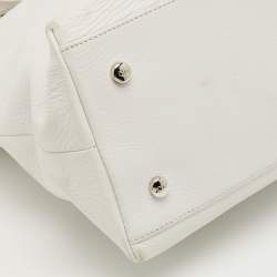 Pre Owned Dior White Leather Medium Granville Tote