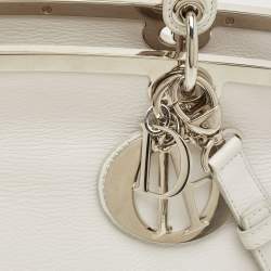 Pre Owned Dior White Leather Medium Granville Tote