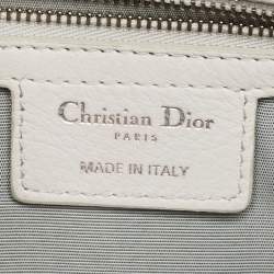 Pre Owned Dior White Leather Medium Granville Tote