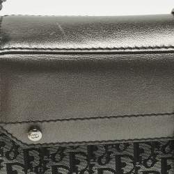 Pre Owned Dior Metallic Grey Oblique Canvas and Leather Street Chic Shoulder Bag