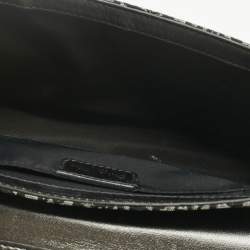 Pre Owned Dior Metallic Grey Oblique Canvas and Leather Street Chic Shoulder Bag