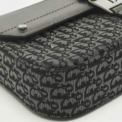 Pre Owned Dior Metallic Grey Oblique Canvas and Leather Street Chic Shoulder Bag