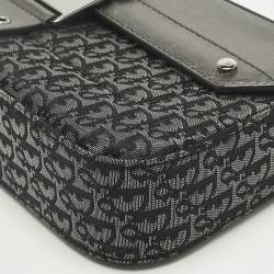 Pre Owned Dior Metallic Grey Oblique Canvas and Leather Street Chic Shoulder Bag