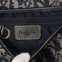 Pre Owned Dior Navy Blue Diorissimo Canvas Saddle Bag