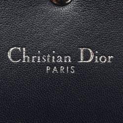 Pre Owned Dior Red Micro Cannage Patent Leather Diorama Trifold Wallet