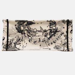 Pre Owned Dior Black White Medium Canvas Embroidered Zodiac Toile De Jouy Book Tote