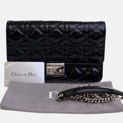 Pre Owned Dior Black Patent Cannage Miss Dior Promenade Crossbody