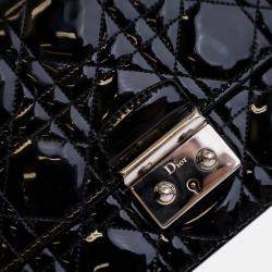 Pre Owned Dior Black Patent Cannage Miss Dior Promenade Crossbody