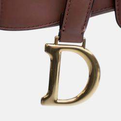 Pre Owned Dior Pink Mini Calfskin Saddle Bag